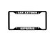 License Plate Frame with San Antonio Spurs Logo; Black and Chrome (Universal; Some Adaptation May Be Required)