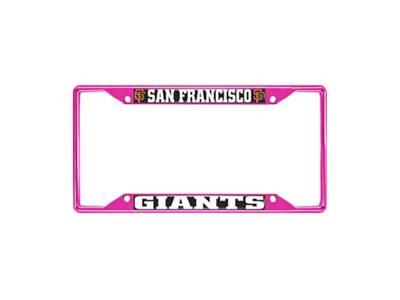 License Plate Frame with San Francisco Giants; Pink (Universal; Some Adaptation May Be Required)