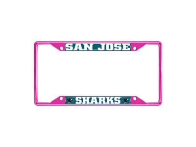 License Plate Frame with San Jose Sharks; Pink (Universal; Some Adaptation May Be Required)