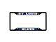 License Plate Frame with St. Louis Blues Logo; Black and Navy (Universal; Some Adaptation May Be Required)