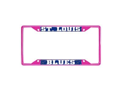 License Plate Frame with St. Louis Blues; Pink (Universal; Some Adaptation May Be Required)