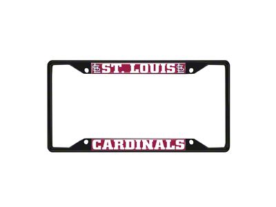 License Plate Frame with St. Louis Cardinals Logo; Black and Navy (Universal; Some Adaptation May Be Required)