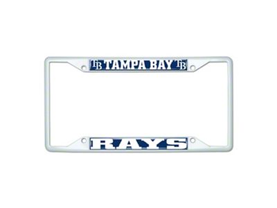 License Plate Frame with Tampa Bay Rays; White (Universal; Some Adaptation May Be Required)