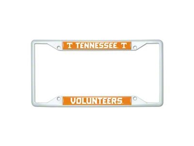 License Plate Frame with Tennessee; White (Universal; Some Adaptation May Be Required)