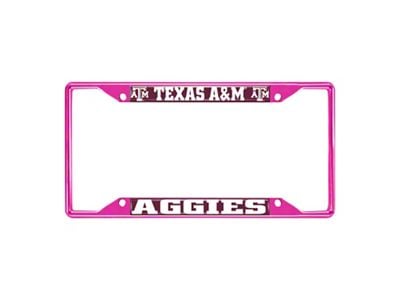 License Plate Frame with Texas A&M; Pink (Universal; Some Adaptation May Be Required)