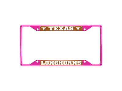 License Plate Frame with Texas; Pink (Universal; Some Adaptation May Be Required)