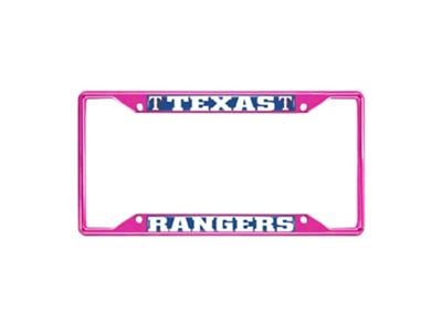 License Plate Frame with Texas Rangers; Pink (Universal; Some Adaptation May Be Required)