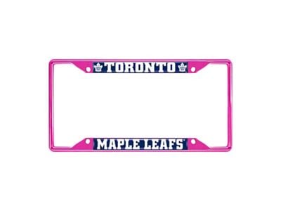 License Plate Frame with Toronto Maple Leafs; Pink (Universal; Some Adaptation May Be Required)