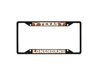 License Plate Frame with University of Texas Logo; Black and Orange (Universal; Some Adaptation May Be Required)