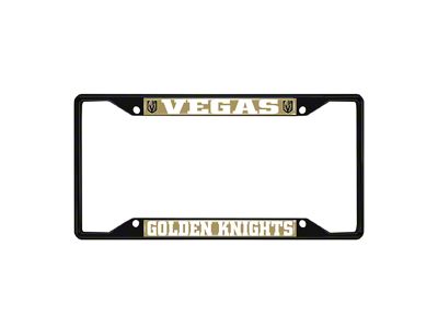 License Plate Frame with Vegas Golden Knights Logo; Black and Gold (Universal; Some Adaptation May Be Required)