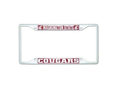 License Plate Frame with Washington State; White (Universal; Some Adaptation May Be Required)