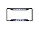 License Plate Frame with Winnipeg Jets Logo; Black and Navy (Universal; Some Adaptation May Be Required)