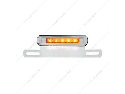 License Plate Light and Bracket with Amber LED Third Brake Light; Chrome (Universal; Some Adaptation May Be Required)