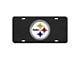 License Plate with Pittsburgh Steelers Logo; Black (Universal; Some Adaptation May Be Required)