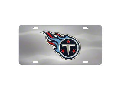 License Plate with Tennessee Titans Logo; Stainless Steel (Universal; Some Adaptation May Be Required)