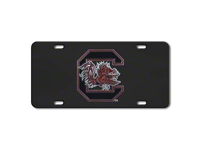 License Plate with University of South Carolina Logo; Black (Universal; Some Adaptation May Be Required)