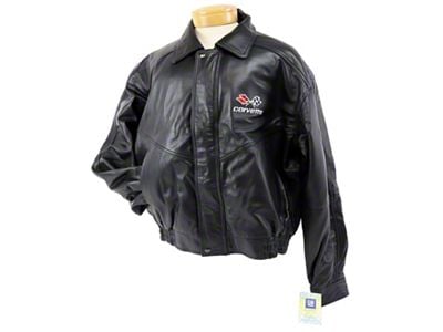 Men's C3 Leather Bomber Jacket with Logo