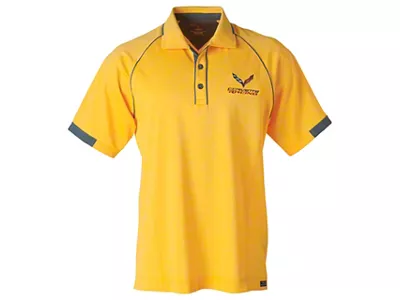 Men's C7 Corvette Racing Polo Shirt; Yellow