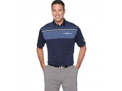 Men's Callaway Multi-Striped Polo Shirt; Navy