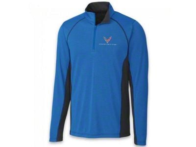 Men's Colorblock Half Zip Jacket; Royal/Black