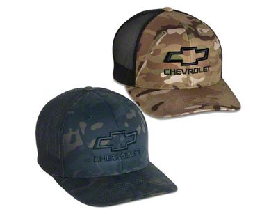 Multicam Retro Trucker Hat with Bowtie and Script; Green