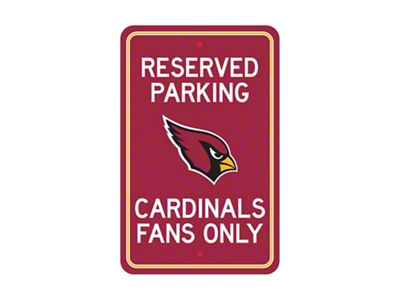 Parking Sign with Arizona Cardinals Logo; Red