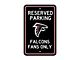 Parking Sign with Atlanta Falcons Logo; Black