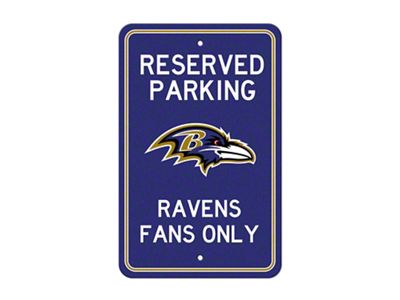 Parking Sign with Baltimore Ravens Logo; Purple