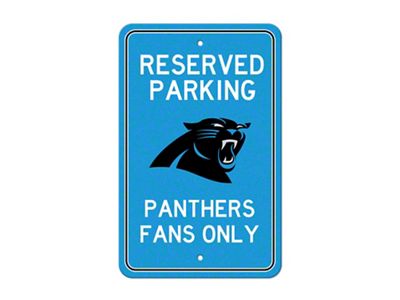 Parking Sign with Carolina Panthers Logo; Black