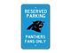 Parking Sign with Carolina Panthers Logo; Black