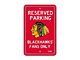 Parking Sign with Chicago Blackhawks Logo; Black