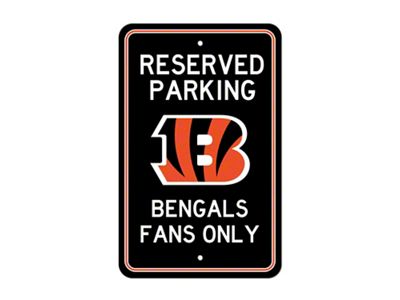 Parking Sign with Cincinnati Bengals Logo; Black