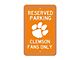 Parking Sign with Clemson University Logo; Orange