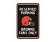 Parking Sign with Cleveland Browns Logo; Brown