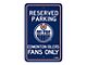 Parking Sign with Edmonton Oilers Logo; Blue