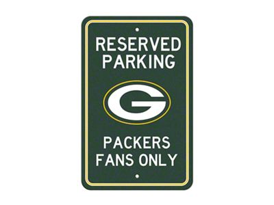 Parking Sign with Green Bay Packers Logo; Green