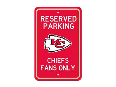 Parking Sign with Kansas City Chiefs Logo; Red