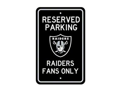 Parking Sign with Las Vegas Raiders Logo; Black