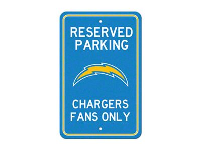 Parking Sign with Los Angeles Chargers Logo; Blue