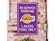 Parking Sign with Los Angeles Lakers Logo; Purple