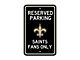 Parking Sign with New Orleans Saints Logo; Black