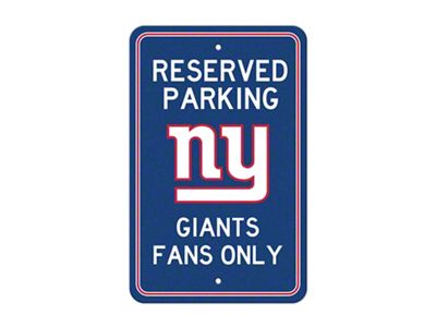 Parking Sign with New York Giants Logo; Dark Blue