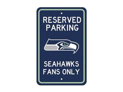 Parking Sign with Seattle Seahawks Logo; Navy