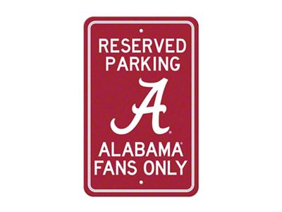 Parking Sign with University of Alabama Logo; Crimson