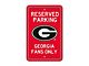 Parking Sign with University of Georgia Logo; Black