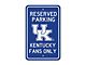 Parking Sign with University of Kentucky Logo; Blue