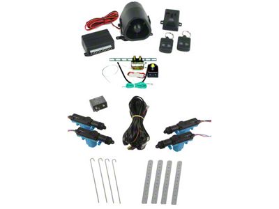 Power Lock Kit with Standard Alarm, Door and Trunk Keyless Entry; 4-Door (Universal; Some Adaptation May Be Required)