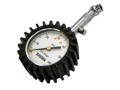 Premium Tire Pressure Gauge with Integrated Hold Valve; 60 PSI