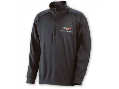 Quarter-Zip Pullover; Black