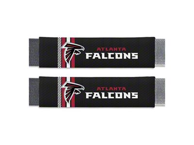 Rally Seatbelt Pads with Atlanta Falcons Logo; Black (Universal; Some Adaptation May Be Required)